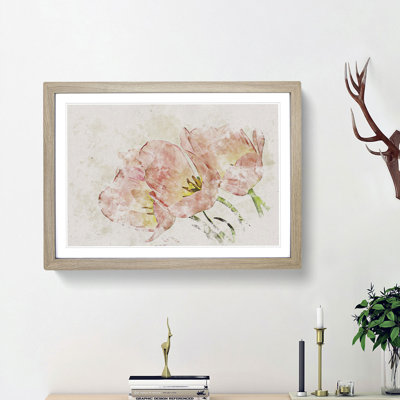 Pink Tulip Art - Framed Print