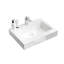 Lavabo intégré à surface solide blanc brillant - Design moderne pour salle de bain sans drain ni robinet