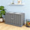 Station d'alimentation grise pour chien avec deux bols en acier inoxydable de grande capacité et armoire de rangement à fermeture magnétique pour grands chiens