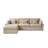 Slipcovered Upholstered Modular Sofa With Ottoman-110374990-112680361