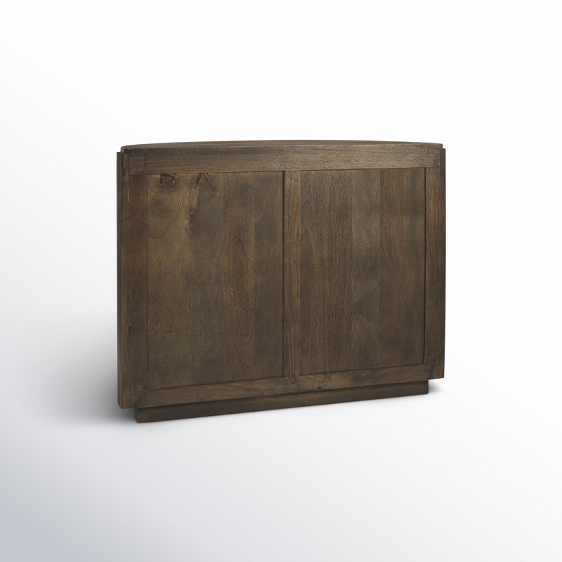 Terra Solid Wood 2 - Door Half Circle Accent Cabinet, Dark Brown