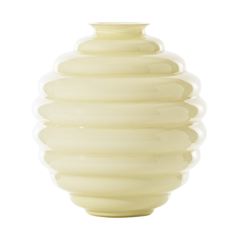 Deco Vase, 9.65" H x 9.06" W x 9.06" D, Milk White