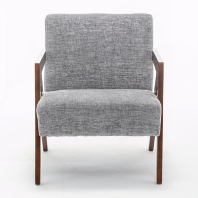 Mid Century Modern Accent Chair with Wood Frame