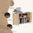 55in Large Record Player Stand with Charging Station & LED Light, Natural Oak-216852014-216852015
