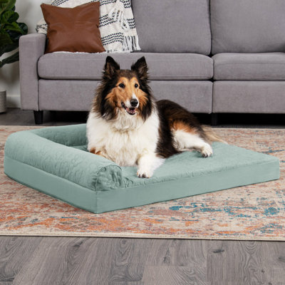 Paw Quilted Full Support L-Chaise Sofa Pet Bed