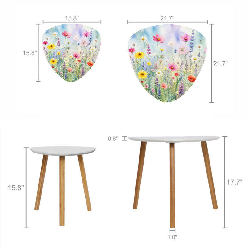 Ensemble de 2 tables basses gigognes Triangle