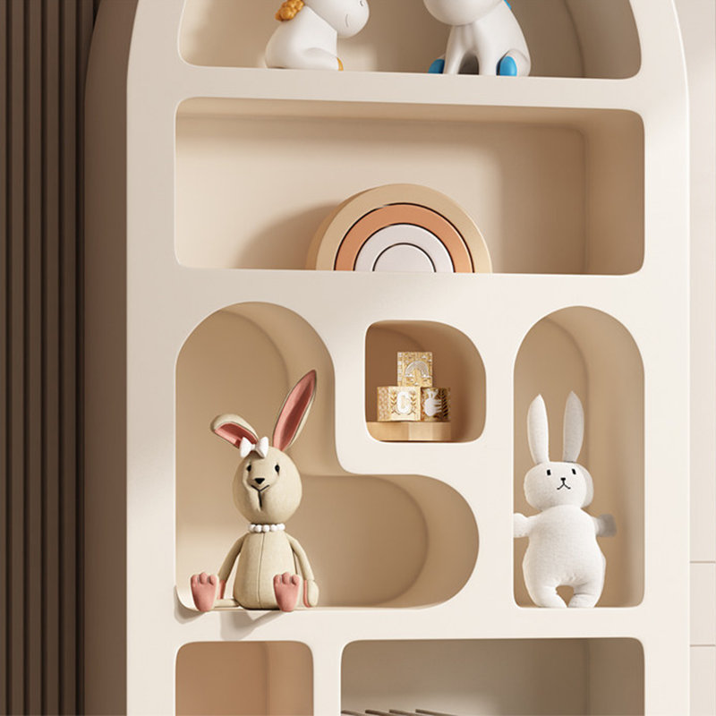 Bibliothèque simple en bois grande capacité, Crème
