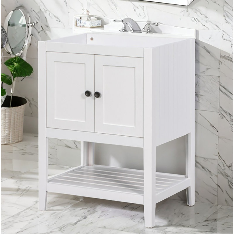 Base de meuble-lavabo simple 24 po seulement, Blanc