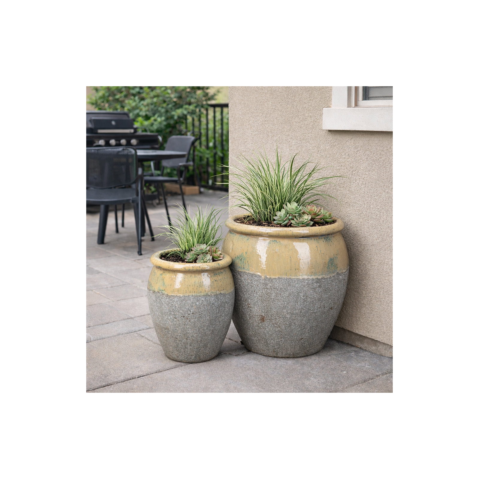 Maricopa Water Jar Set Of 2 A,B, Cream/Graystone