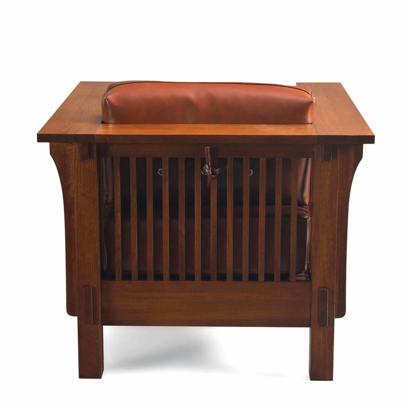Artis Upholstered Armchair, Chestnut Brown Genuine Leather