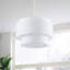 Luminaire suspendu moderne surdimensionné à 1 lumière avec abat-jour en tissu 21,65 pouces pour la salle à manger et la chambre à coucher
