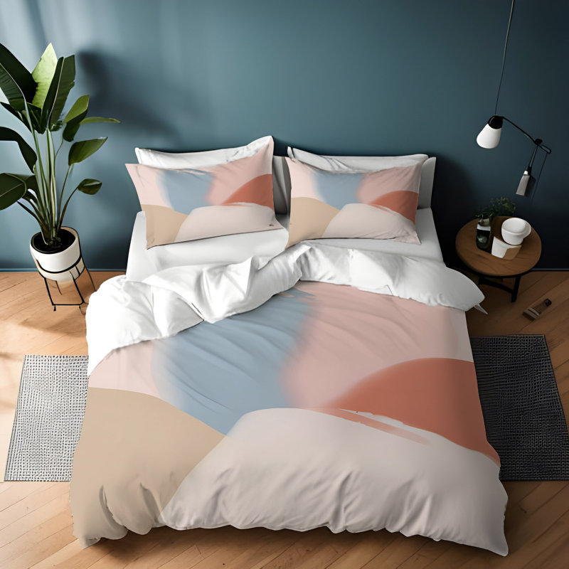 Polyester Abstract Duvet Cover, King Duvet Cover + 2 King Shams