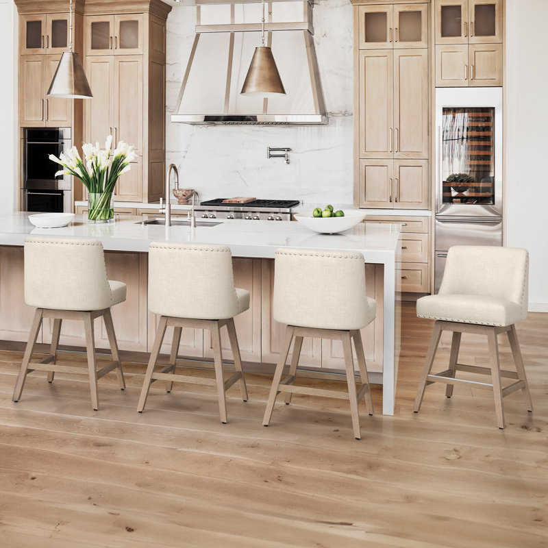 Tabouret de comptoir pivotant 26 po Albaugh, Naturel, Beige