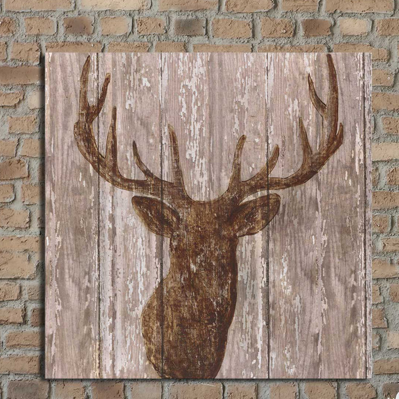« majestic cerf », reproduction de peinture à l’acrylique sur toile, H 39,5 po x l 39,5 po x P 2 po, Cadre noir