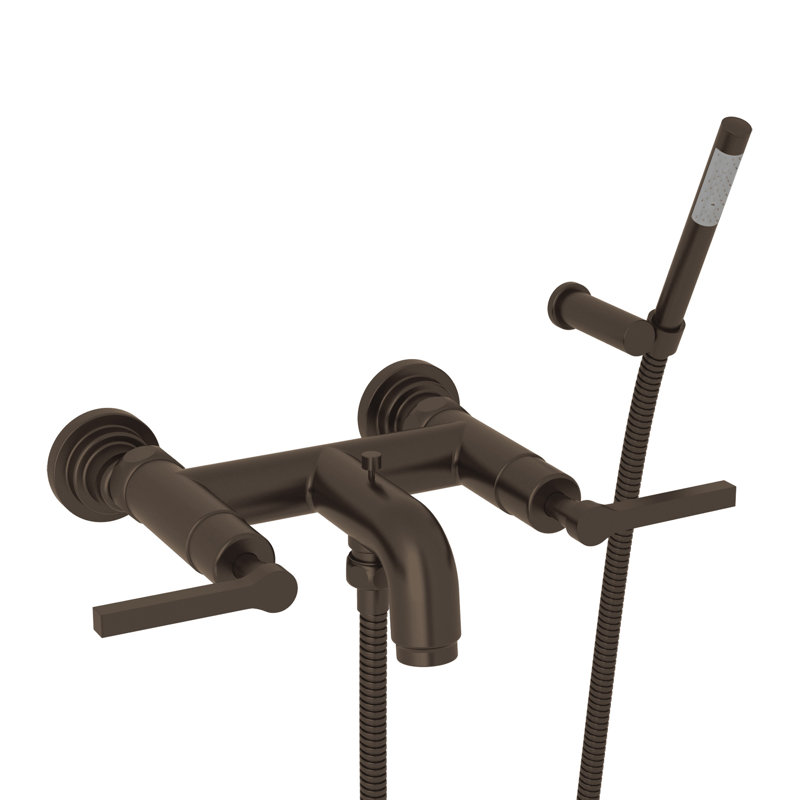 Lombardia® Double Handle Clawfoot Tub Faucet, Tuscan Brass, Lever Handle
