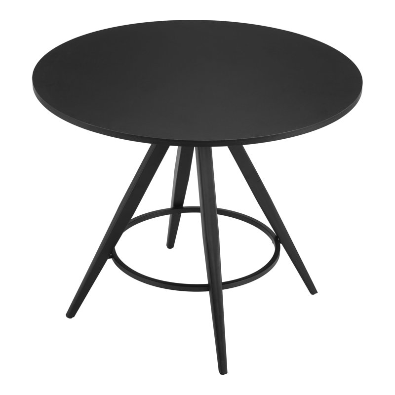Kosumo Black Round MDF and Steel Dining Table