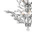 Lustre 9 lumières, finition chromée de 28 pouces de large avec des feuilles de cristal, élégant éclairage de salle à manger et de vestibule, conception de branche moderne