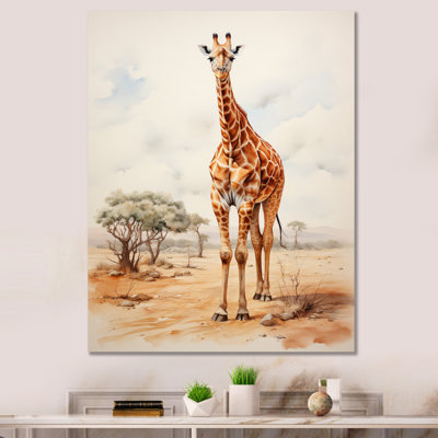 Girafe brune brune et brune sur toile