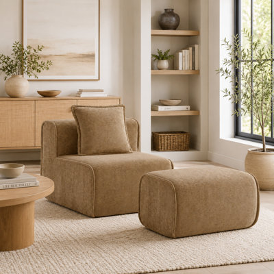 Ensemble de fauteuil modulaire et repose-pieds Velvet
