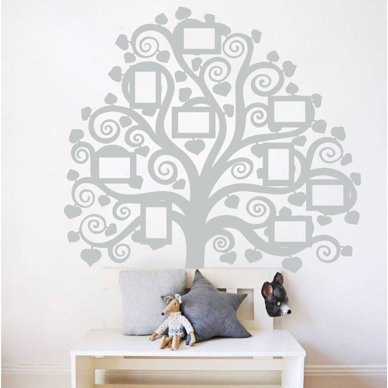 Décalcomanie murale images arbre familial, Gris clair