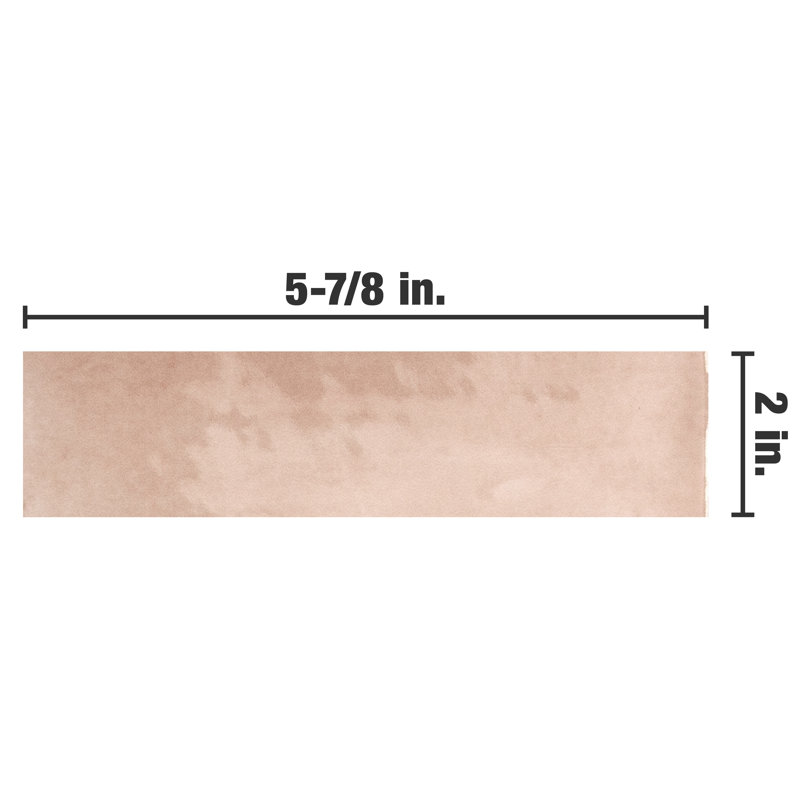 Coco 2" x 6" Porcelain Subway Wall Tile, Orchard Pink