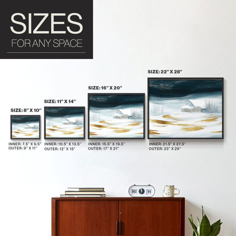 Chirstmas Art-CCXVIII -Framed Print - Restickable, H 22 po x l 28 po, Noir, noir, noir, noir