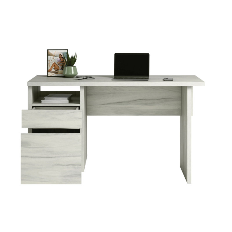 Desk With File Drawer, White Finish