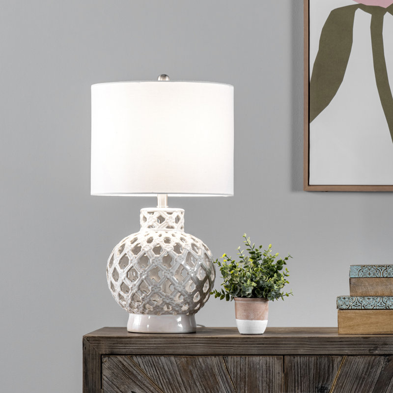 Lampe de table blanche 23,5 po Meriwether