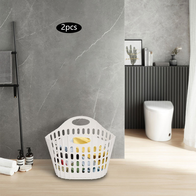 Foldable Laundry Hamper, White