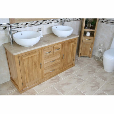 Demars 1430mm Double Bathroom Vanity with Vessel Ceramic Basin