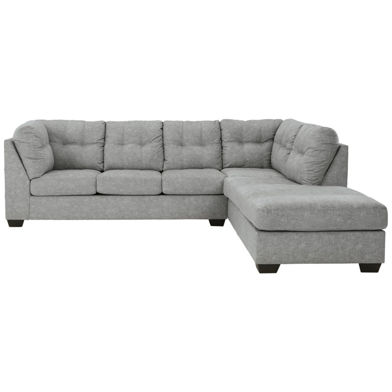 Falkirk 2 - Piece Upholstered Sectional, Gray Polyester