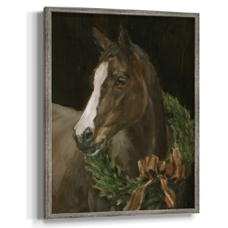 Holiday Horse II Framed Print - Solid Wood, 30" H x 24" W
