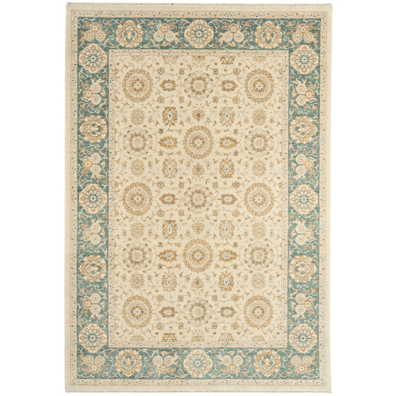 Baghmare Wool Beige Rug, Rectangle 130 x 190cm