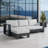 Hoyt 92.52" Outdoor Aluminum Sofa with Optional 27.56" Versatile Ottoman-126671364-126671365