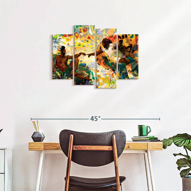 Safari, création de Adam, ensemble d'inspiration afro-américaine sur toile, ensemble de 4 pièces, H 22 po x l 36 po x P 1 po