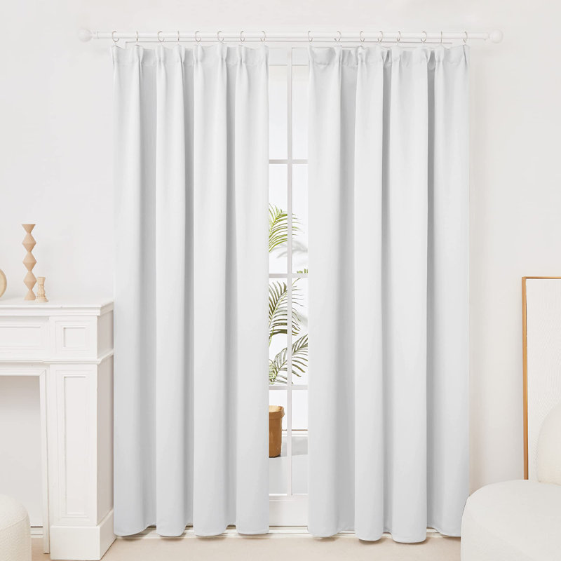 Prajit Blackout Curtain Pair, 55cm Width x 210cm Drop, Grey