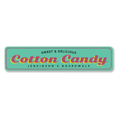 Cotton Candy Boardwalk Custom Aluminum Sign