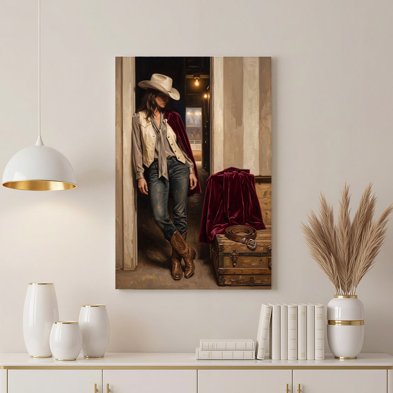 Art mural sur toile Cowboy, H 40 po x l 28 po