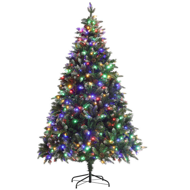 Lighted Artificial Pine Christmas Tree, 6'