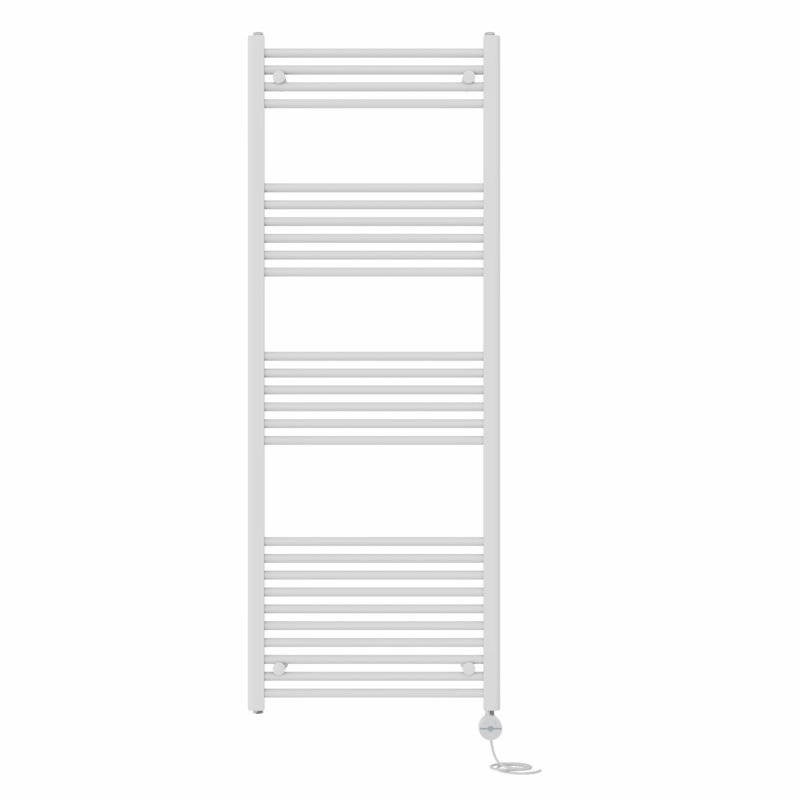Desdemona Straight Towel Rail Heated Towel Rails, 160cm H x 30cm W x 3cm D, Black