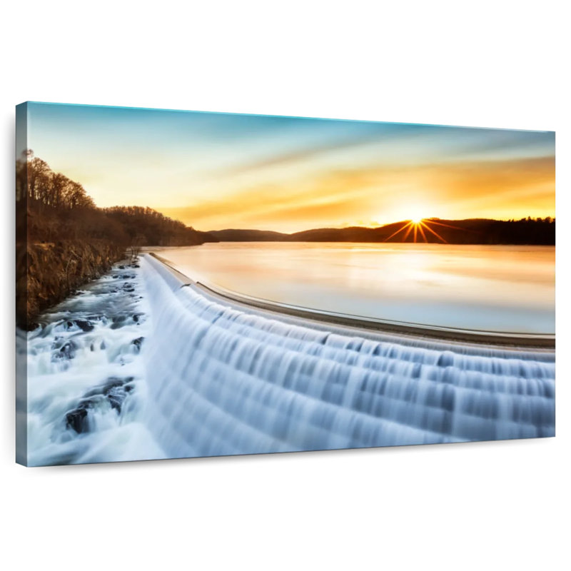 Lilie lever de soleil sur le barrage de Croton, H 20 po x l 30 po