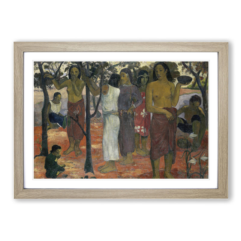 Nave Nave Mahana by Paul Gauguin - Picture Frame Painting, 48cm H x 65cm W x 2cm D, Oak Framed