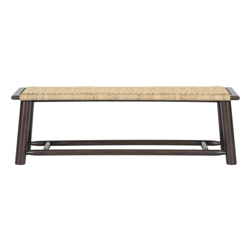 59 - Inch Multi Functional Solid Wood Bench, Walnut Finish, Ideal For Covered Outdoor And Indoor Dining Bench With Adaptable To Airy Living Spaces Screened Porches