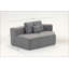 Fauteuil simple gris en molleton Teddy, canapé modulaire compressé avec siège large et trois coussins de dossier, support tout en mousse, fauteuil confortable pour le salon, le dortoir, les enfants et les animaux de compagnie-285250795
