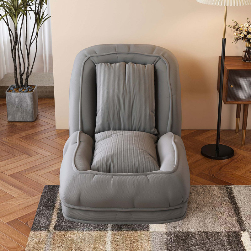 Lit pour chien rembourré pour adultes et animaux de compagnie, canapé-lit pliant avec 5 positions réglables, 2 coussins moelleux pour la chambre à coucher, le salon et le coin lecture (gris)