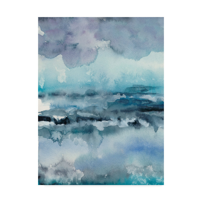 « blue marée i », peinture sur toile tendue, H 19 po x l 14 po x P 2 po