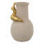 Vase décoratif 6,9 x 6,9 x 11,4 "avec figurine dorée abstraite