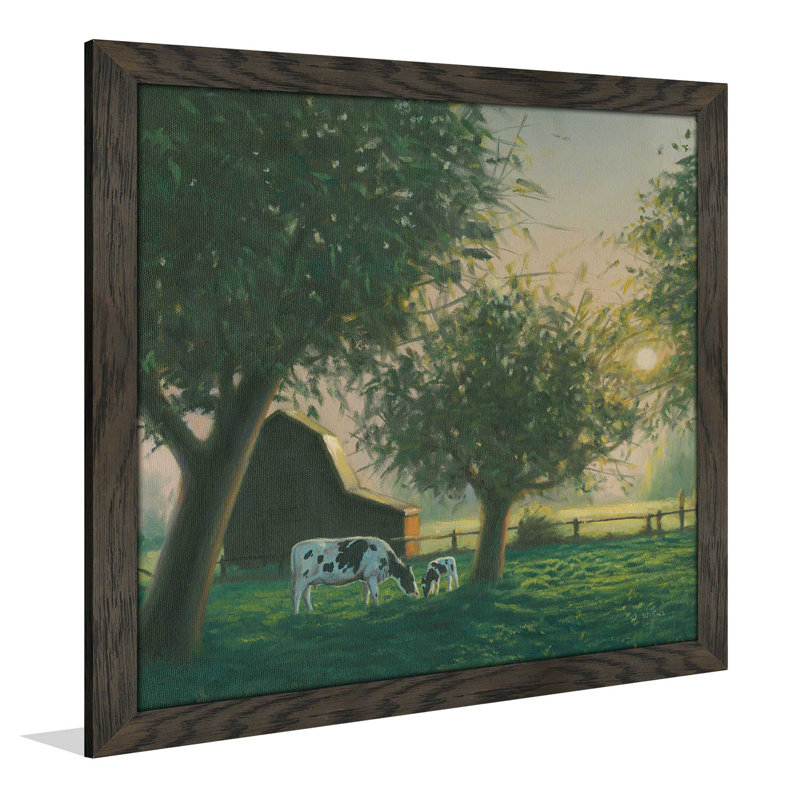 " Farm Life IV ", 21.5" H x 21.5" W x 0.75" D, Chocolate Distressed Framed