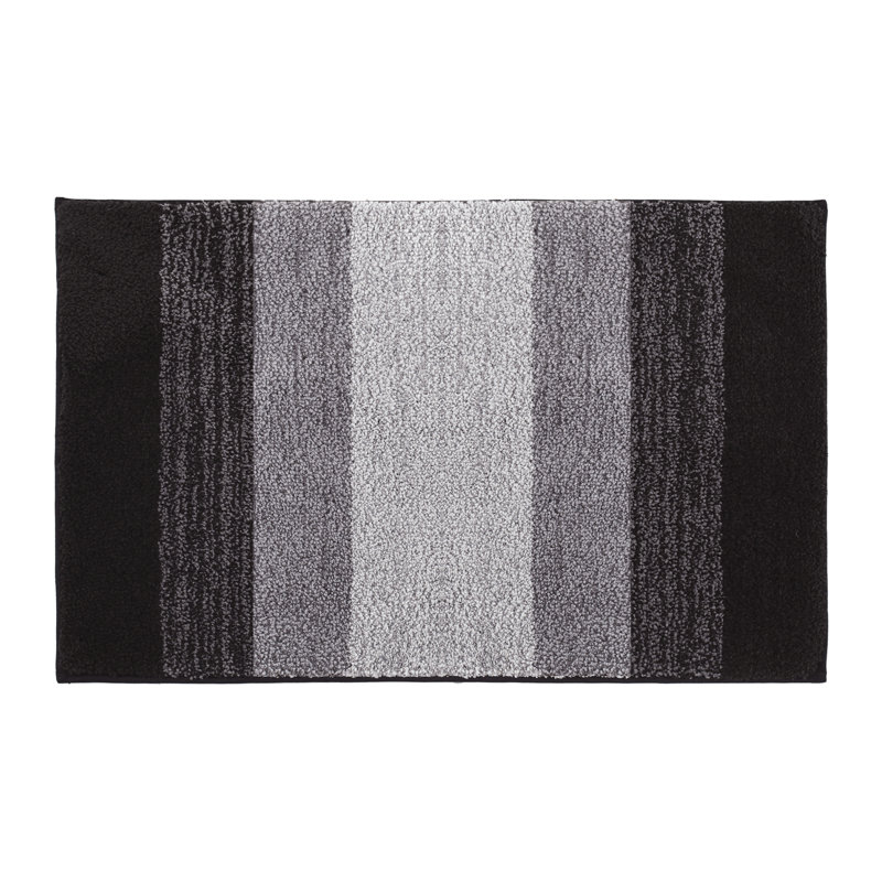 Water Absorbent Soft Plush Bath Mat, 23.62" L x 15.75" W, Black