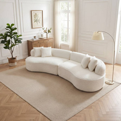 Canapé modulaire en L surdimensionné (blanc)